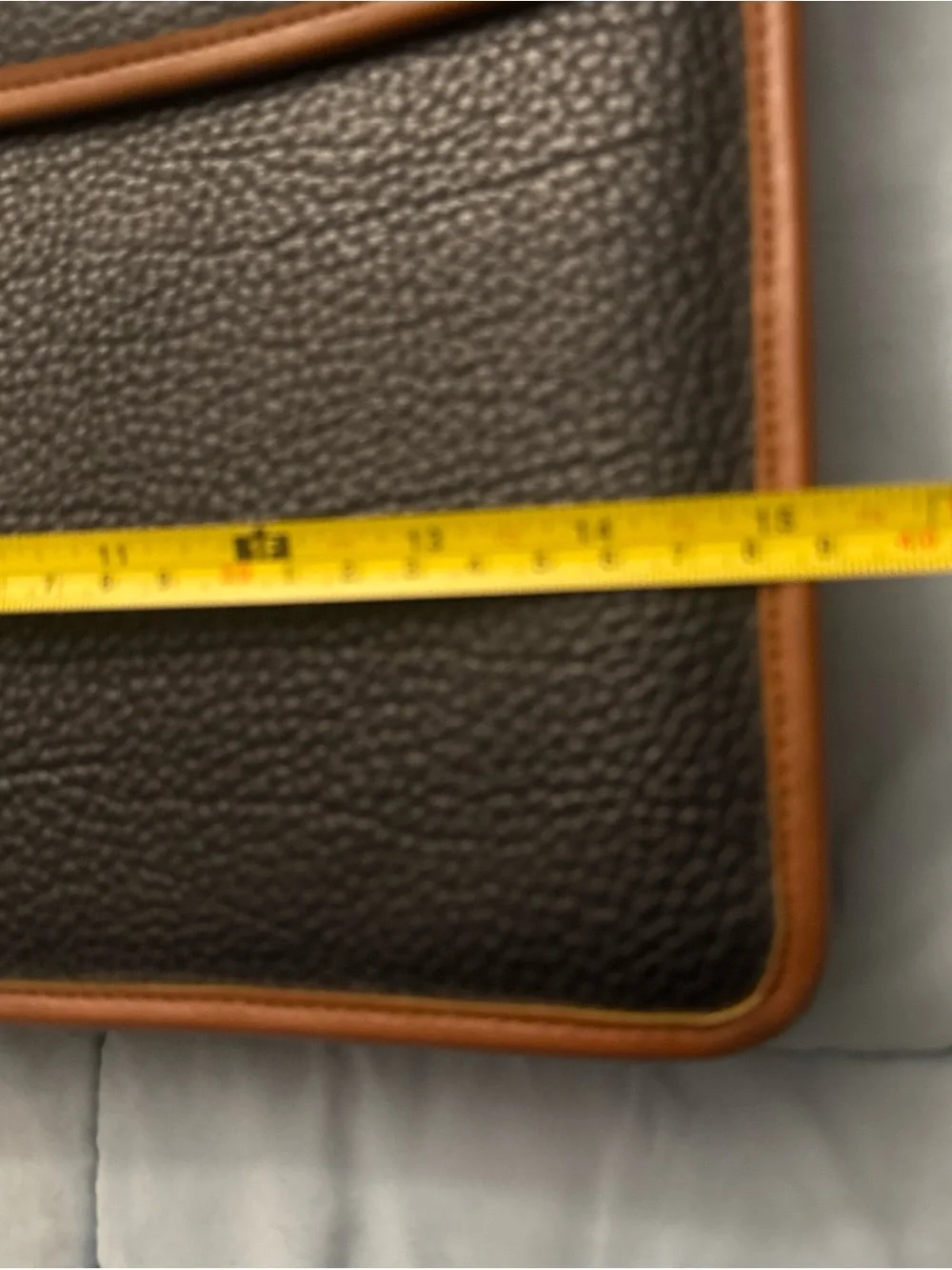 Vintage Dooney & Bourke Vintage Black AWL Leather Briefcase British Tan Trim